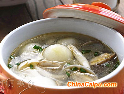 白玉菇花蛤汤