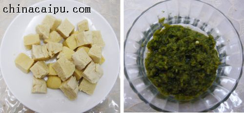 菜花酱炖冻豆腐