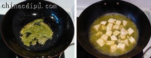 菜花酱炖冻豆腐